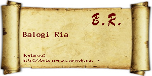 Balogi Ria névjegykártya